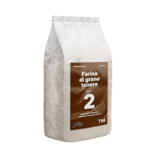 10kg FARINA TIPO 2 per pane e preparazioni rustiche, W 200-220, grezza e profumata, (1kg – 1 sacchetto), per impasti con fibra e gusto intenso della tradizione, Molino Braga.