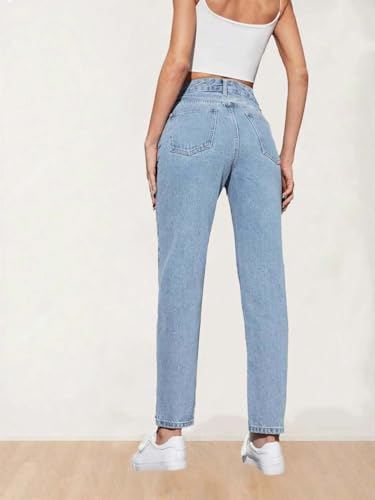 Image of KOTTY Women High Rise Cotton Lycra Blend Ankle Length Jeans Sky Blue