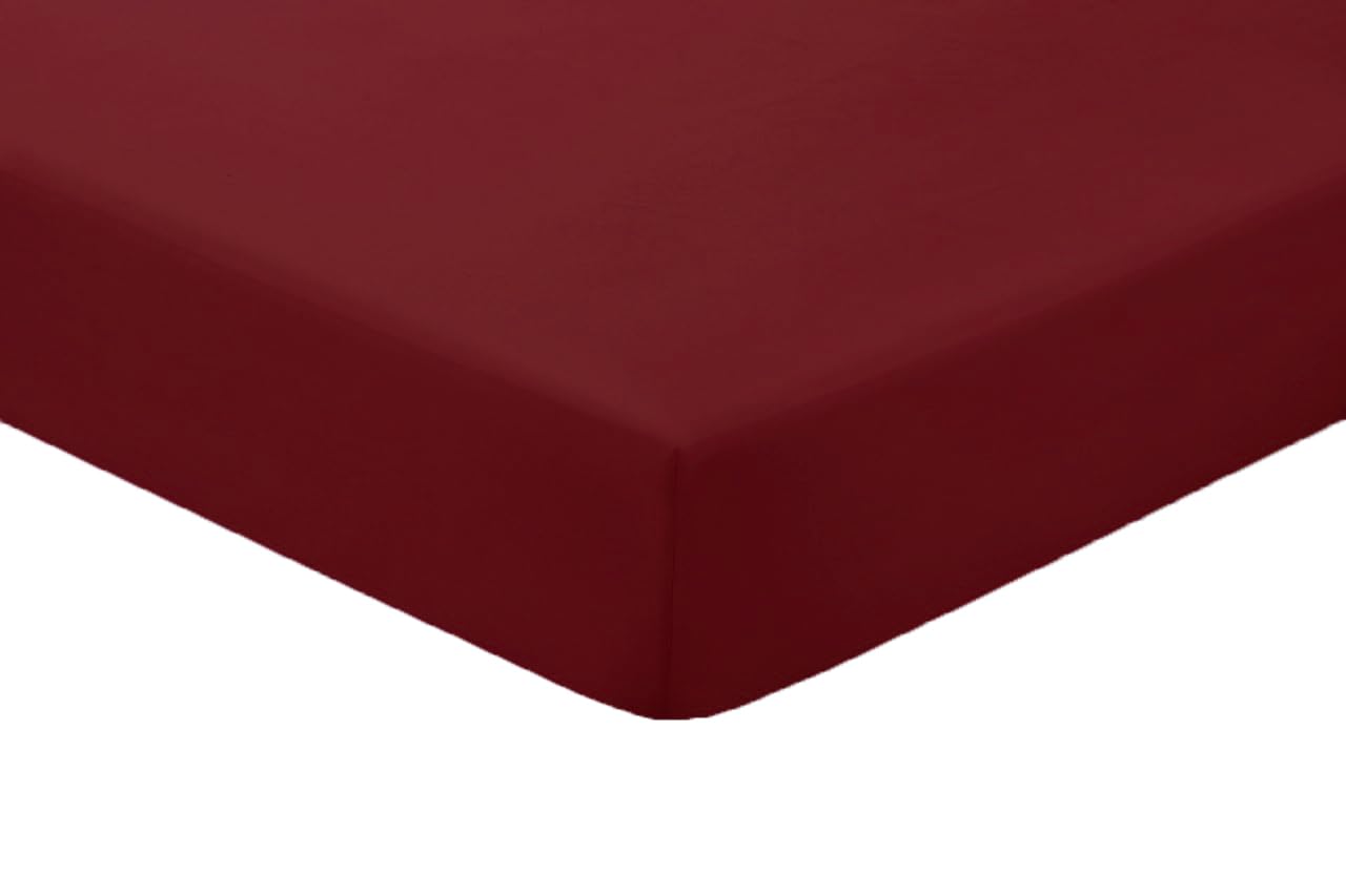 Amigozone Wine Extra Deep 16"(40Cm) Non Iron Percale Pollycotton Fitted Sheets (Single, )