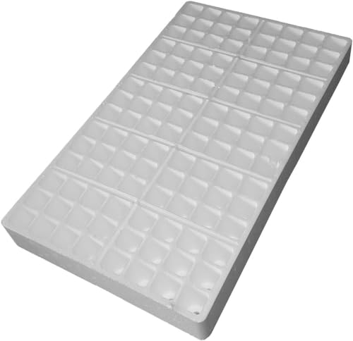 D. & D. Polistirolo® - Sembrero Bandejas de poliestireno Blanco para la siembra de Plantas de huerto y Flores (120 Agujeros)