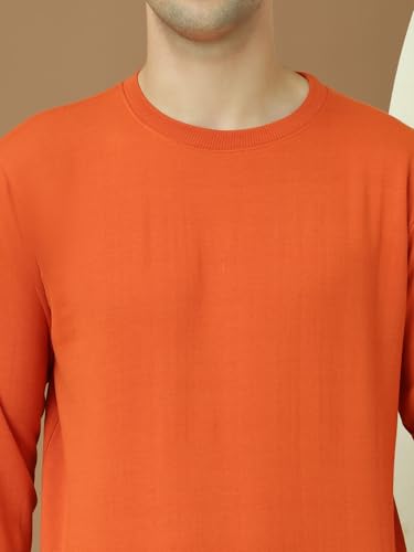 Image of Mack Jonney Fleece Regular Fit Solid Round Neck Sweatshirt for Men-MACK639877