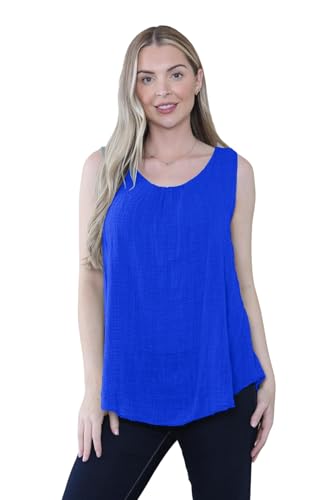 Vest top ruché sans manches coupe italienne au tombé impeccable bleu marine