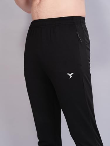 Image of TECHNOSPORT Men's Slim Fit Active Track Pant - (MPOR55BLKLAR Black L) Pack of 1