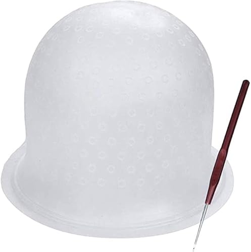 Highlight Caps with Coloring Hair Hook, Frosting Coloring Hat, Professional Salon Silicone Hairdressing Tools