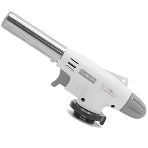 Image of DEXURIES Heavy Duty Automatic Butane Can Flame Gun Torch | Multipurpose Camping Gas Torch | Auto Ignition for Welding or Professional Work (Pack of 1) (Grey)