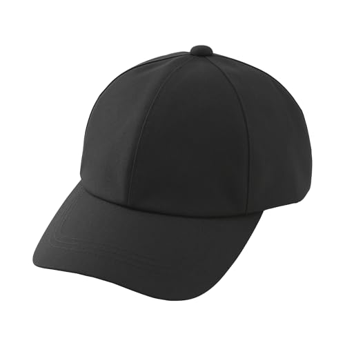 無印良品 UVカット透湿撥水 防水テープ使いキャップ ユニセックス大人 DBB09A6S 黒 55～59cm