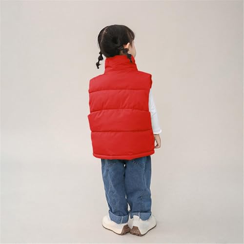 Boys Girls Puffer Vest Sleeveless Stand Collar Zip up Cotton Padded Lightweight Winter Warm Kids Outwear Coats4