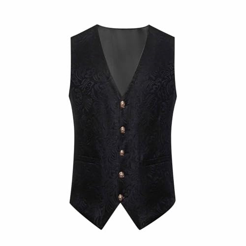 Paisley Floral Vest for Mens Fashion Formal Dress Waistcoats Sleeveless V Neck Single Breasted Suit Tuxedo Vests
