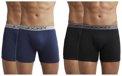 Image of Jockey 8009 Men's Super Combed Cotton Rib Solid Boxer Brief with Ultrasoft Waistband (Pack of 2)