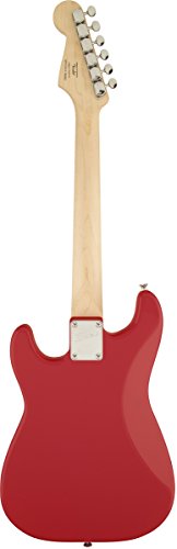Fender Squier 3/4 Size Kids Mini Strat Electric Guitar - Red Bundle with Tuner, Strap, Picks, Fender Play Online Lessons, and Austin Bazaar Instructional DVD