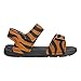 Pointodoor Tiger Striped-Dark Orange Summer Sport Sandals Girls Fashion Dress Sandals Soft Anti Slip Outdoor Hiking Beach Water Shoes for Toddler Little Big Kids
