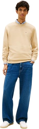 Tommy Jeans TJM Reg S Flag Crew Dm0dm20741 Herren-Sweatshirt, Beige (weiches Gold), XXL, Herren 4