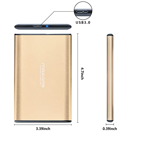 Maxone Externe Festplatte 500GB Tragbare festplatten 2,5 Zoll USB 3.0 Backups HDD Tragbare für TV,PC,Mac,MacBook, Chromebook, Wii u, Desktop, Laptop, Windows (500GB, Rosegold) – Bild 3