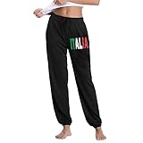 CXCPLXK Italia Flag Italian Women's Casual Yoga Sweatpants Athletic Workout Elastic Waist Jogger Pants XX-Large Black
