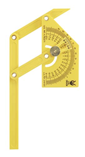 kwb Winkelmessgerät (Kunststoff, 155 mm lang), gelb, zwei arm Design, für aktive und passive winkel