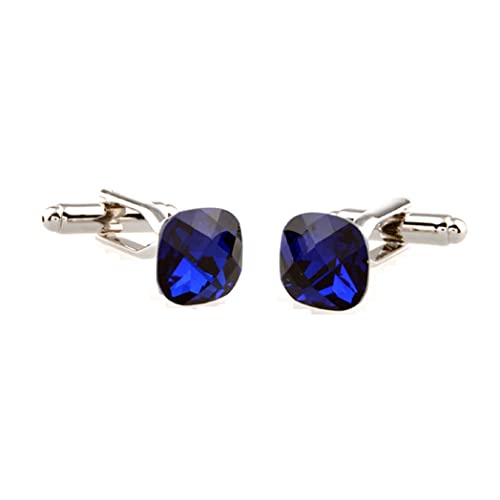 Par de Mancuernillas MRCUFF Cuadradas Azules con Caja miniatura 2