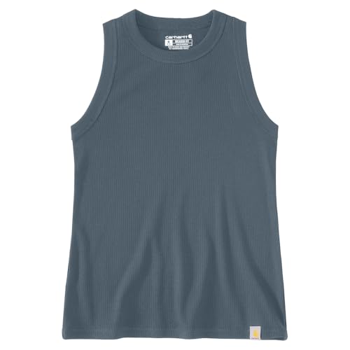 Carhartt Women's Tencel™ Fiber Series Fitted Ribbed Tank, Iron Blue, Large