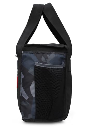 Image of Sfane Insulated Lunch Bag - Compact, Easy Wash, Smooth Zipper & Lightweight - Tote Bag & Container, Tiffin Bag for Men, Women, Adults (Light Grey & Black)