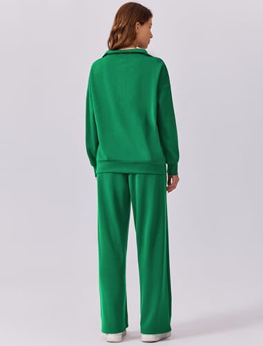 Image of PINSPARK 2 Piece Sets for Women 2026 Fall Outfits Sweatsuit Oversized Sweatshirt Wide Leg Sweatpants Matching Set Tracksuit