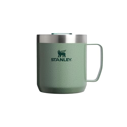 STANLEY 1913 Classic Legendary Camp Mug Thermobecher 0.35L - Hält 1.5 Stunden Heiß - 3 Stunden Kalt - BPA-Frei - Spülmaschinenfest - Edelstahl Kaffeebecher To Go - Hammertone Green