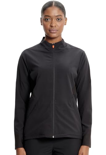 Cherokee Infinity GNR8 Women Scrubs Jacket Zip Front IN320A, L, Black