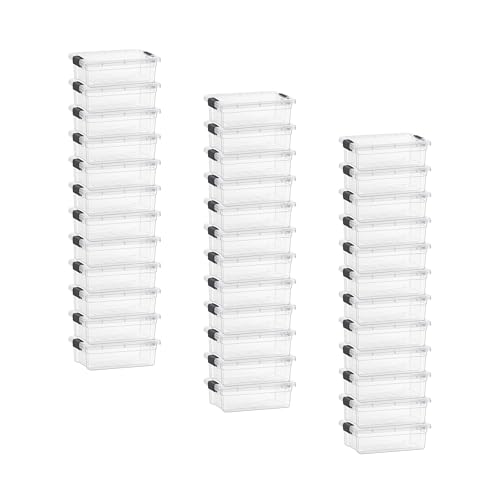 Image of Superio 2.3 Quart Clear Plastic Storage Containers with Lids, Stackable Organizer Bins, BPA-Free Storage Boxes for Home, Office, Dorm & Classroom, 36 Pack