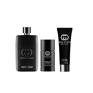 Gucci Guilty Pour Homme 3 Pcs Gift Set: Eau de Parfum 90ml Spray + 75ml Deo + 50ml Gel – Hard Box