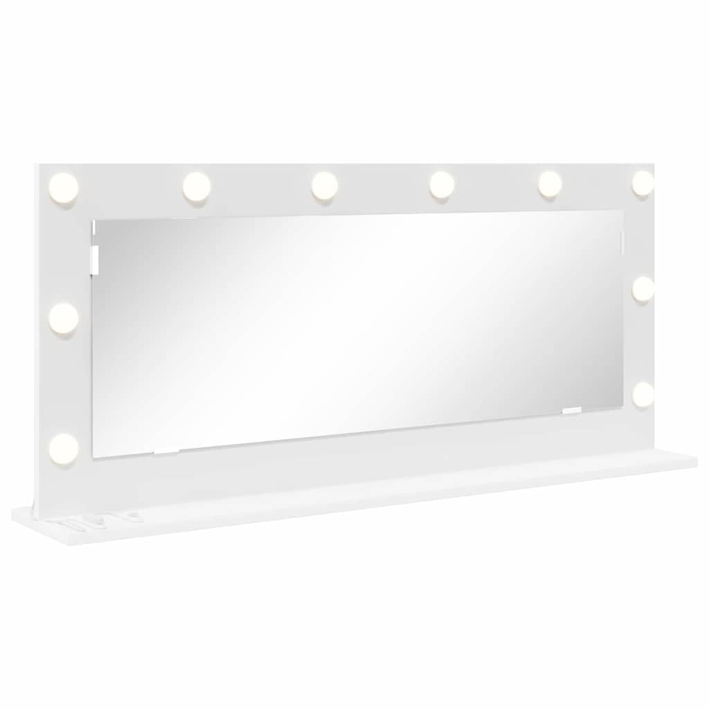 Espejo para lavabo (ángulo recto, 100 x 45 x 18 cm, con iluminación LED