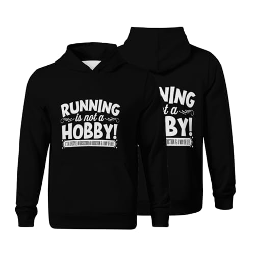Kids Vintage Running Is Not A Hobby Gym Fitness Boys Girls Lightweight Kangaroo Pocket Fleece Hoodies
