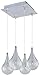 ET2 Lighting E94710-18SN Pendant with Clear Glass Shades, Satin Nickel Finish