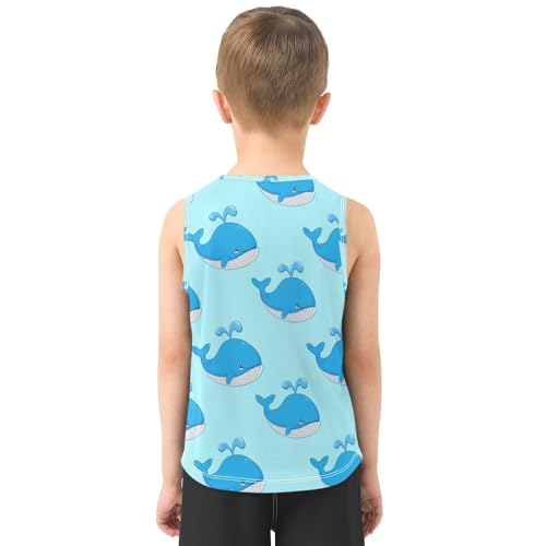 J JOYSAY Cartoon Cute Whale Boys Tank Top Sleeveless Muscle Shirts Quick Dry Kids T-Shirts 3-15T3