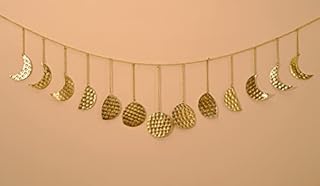 THE ART BOX Gold Moon Wall Decor Aesthetic Room Decor Moon Phase Wall Hanging Bedroom Decor Boho Home Decor Handmade Hammered Metal Moon Phase Wall Decor, 13 Moon, 92 cms, 100% Brass, Gold