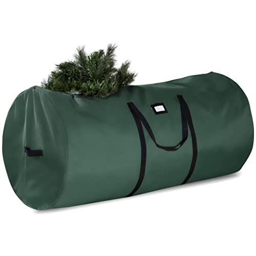 Premium Large Christmas Tree Storage Bag - Fits Up to 9ft. Tall Artificial Christmas Trees, Durable Handles, Sleek Dual Zipper & Card Slot - Xmas Bag Made of Tear Proof 600D Oxford - 5 Year Warranty