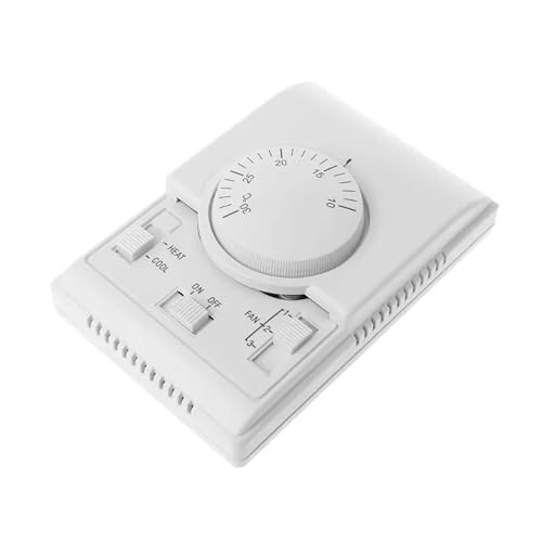 WuForge Interruptor de Control de termostato mecánico de habitación de 220 V Controlador de Temperatura de Bobina de Ventilador de Aire Acondicionado