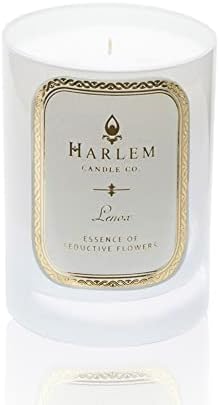 Harlem Candle Company Lenox Luxury Candle, 12 oz White Glass Jar, Double Wick, Soy Wax, Gift Box, Orange, Green Apple, Coconut and Gardenia