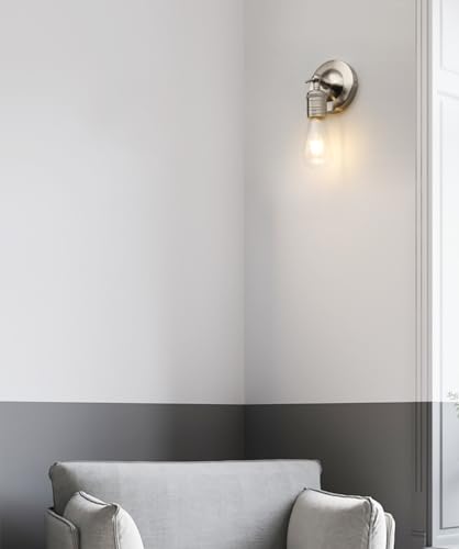 Image of Phansthy Wall Light Fixture Single Swing Arm Wall Lamp Industrial Wall Mounted Sconce Lighting Wall Candle Light Decorative Lighting for Kitchen Living Room Hallway Bathroom (Brushed)