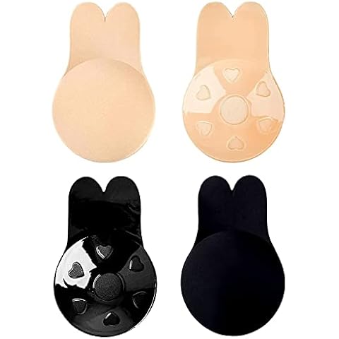 HETOO 2 Pack Rabbit Push Up Invisible Bra, Stick on Bra Backless Strapless Sticky Adhesive Bra for Women (XLarge-2Pack) Cover