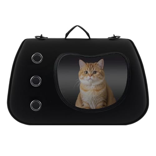 小型犬用ペットキャリーバッグ - 調整可能な猫用旅行安全スリングバッグ,ペット輸送用品 透明ショルダーキャリングスリング 休暇 散歩 キャンプ ピクニック ドライブ旅行用