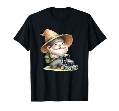 Funny Gnome Lawn Mowing Accessories For Men Lawn Care Dad T-Shirt