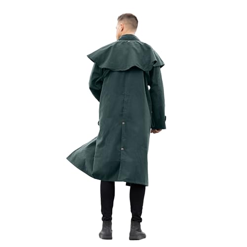 Image of RESISTANCE Premium Oilskin Duster Coat Waterproof Cotton Unisex Cowboy Cowgirl Western Workwear
