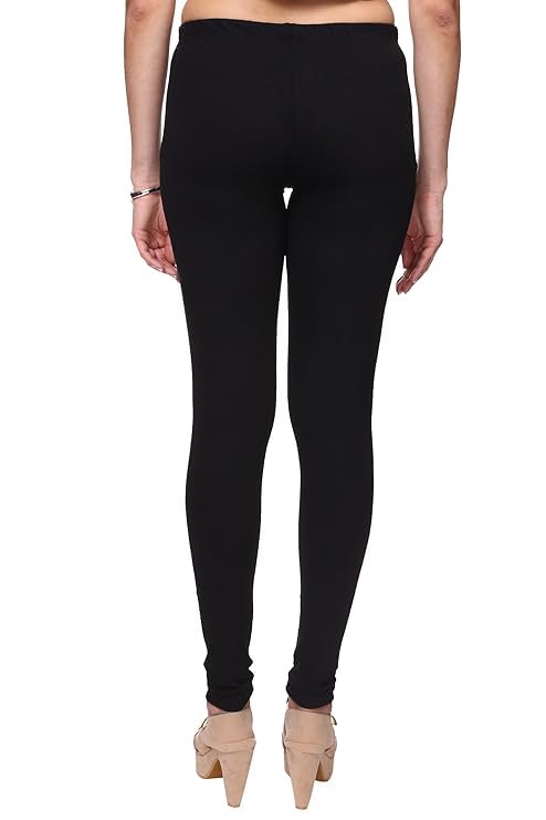 Image of Women's Premium Stretchable Cotton Leggings | Soft Slim Fit Ankle Length Churidar Pants for Casual, Ethnic, Office & Daily Comfortable Wear (Pack of 1)