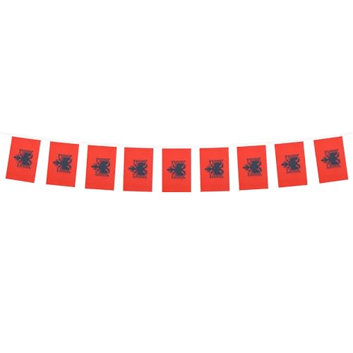 Image of AZ FLAG Albania 6 meters BUNTING Flag 20 flags 9'' x 6'' - Albanian STRING flags 15 x 21 cm