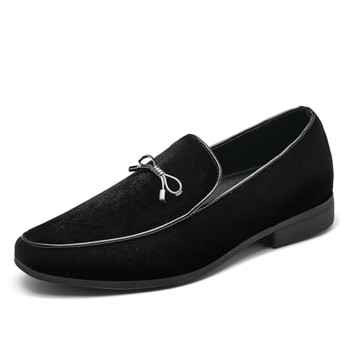 Image of UUBARIS Mens Velvet Loafers Slip-on Dress Shoes Fashion Style Driving Shoes Classic Tuxedo Shoes Casual Oxford Shoes