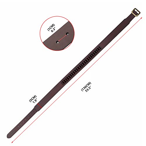 Tourbn Tourbon Caliber .357 .38 .44 .45 Rifle Cartridge Belt Leather 25 Round Slots Pistol Bandolier Length Up to 48 inches Brown Extra Large 1102 XL 1102 Cartridge Belt
