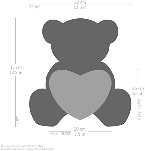 BRUBAKER Miś Pluszowy z Serduszkiem Czerwony - I Love You - 35 Cm - Miś Pluszowy Przytulanka - Brązowy Jasnobrązowy