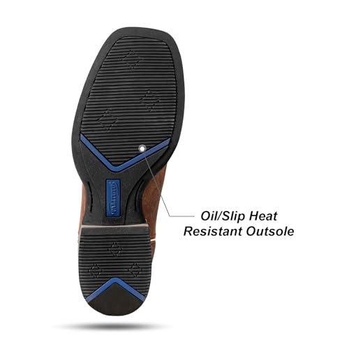 Cowboy Boots for Men Full Cowhide Leather Western Retro with Square Toe Hand Painted Classic Embroidered Resistant4