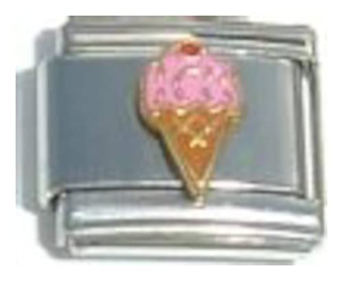 Pink Ice Cream Cone Italian Charm #TOP29