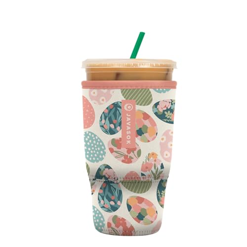 Sok It JavaSok Iced Coffee & Cold Soda Insulated Neoprene Cup Sleeve (Hidden Treasures, Large: 30-32oz)