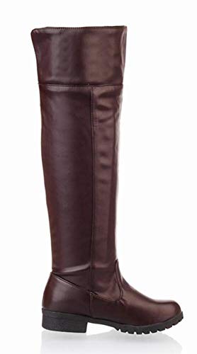 Ace Shock Men's Cosplay Boots Knee High Equestrian Boots Costume Shoes (10.5, Brown) #TOP5
