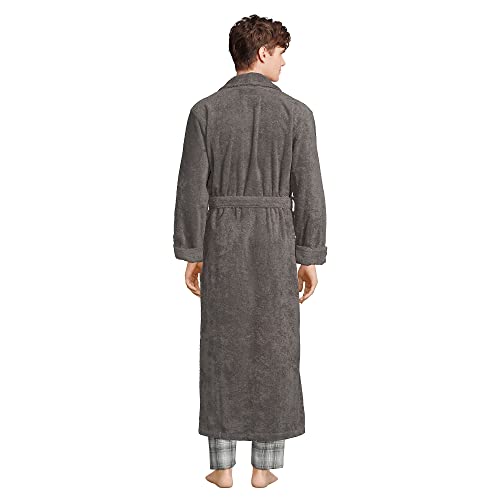 Lands' End Mens Full Length Terry Robe Rich Steel Regular Large #TOP1